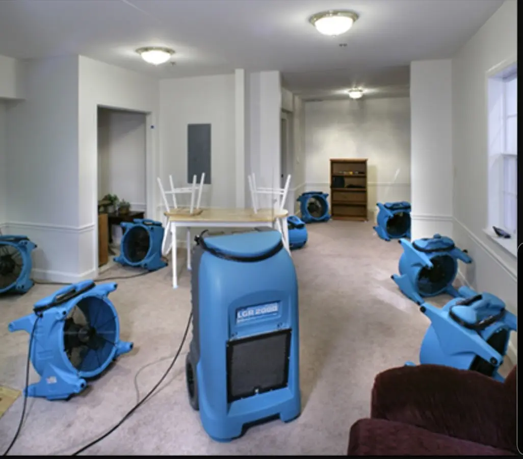 Air movers and dehumidifier setup for Water Extraction & Removal in Cresskill